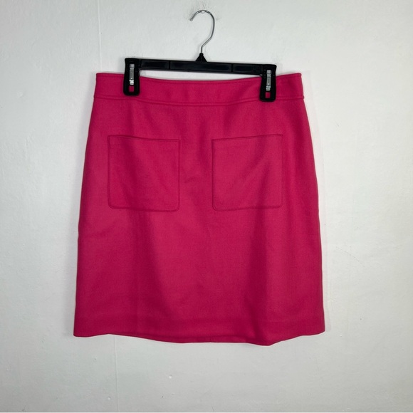 J.Crew Patch Pocket Wool Double-Serge Fuchsia Pink Mini Skirt Size 12 Tall NWT - Picture 14 of 14